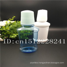 Hot sale plastic white cap and solid color flat bottles for mouthwash120ml 230ml 250ml